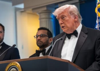 President Donald Trump speaks to reporters at a press conference in the Brady Briefing Room of the White House in Washington, DC, on April 25, 2026 after a shooting took place at the annual White House Correspondents' dinner.