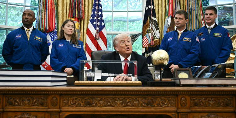 President Trump honors Artemis II astronauts in the Oval Office.