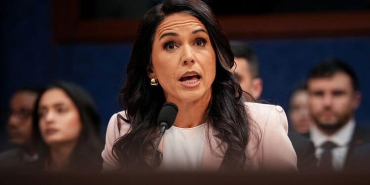 Director of National Intelligence Tulsi Gabbard, seen testifying before a Congressional committee in March, released documents this week revealing what she called a ”coordinated effort by elements within the Intelligence Community ... to manufacture a conspiracy that was used as the basis to impeach President Trump in 2019.”