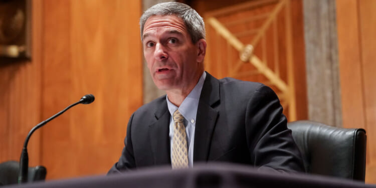 Former Virginia Attorney General Ken Cuccinelli testifies before Congress while serving as deputy secretary of Homeland Security/.