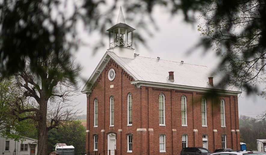 The former Presbyterian church converted into Ragamuffin Hall is seen in McCoysville, Pa., Saturday, April 25, 2026. (AP Photo/Matt Rourke)