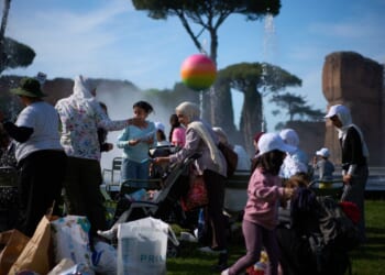 Families evacuated from Gaza enjoy a day to decompress at Rome’s ancient baths