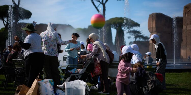 Families evacuated from Gaza enjoy a day to decompress at Rome’s ancient baths