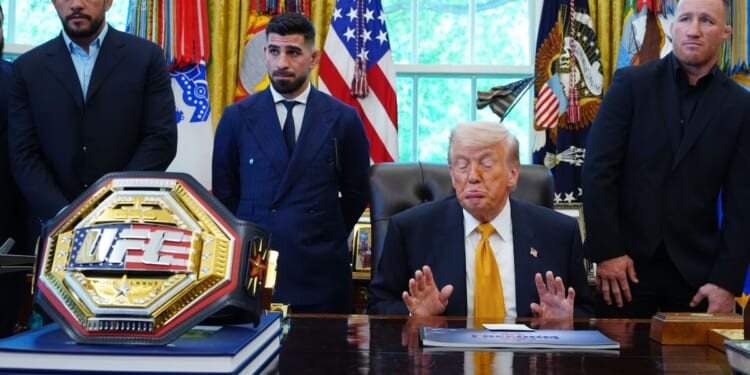 Trump brings UFC fighters to the White House to talk up the matches on the South Lawn