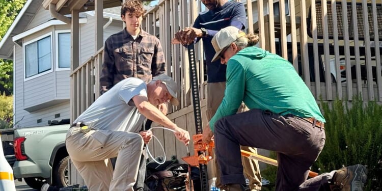 Scientists take soil samples outside home of a man convicted of killing Kristin Smart