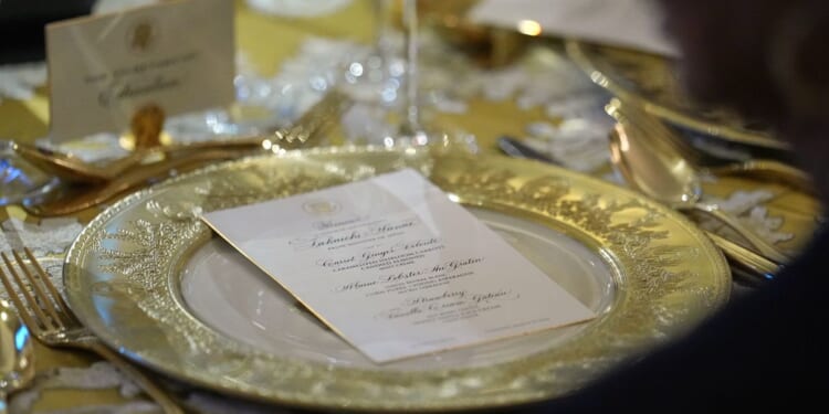 Chinese serve Trump crispy beef ribs, roast duck and seafood options in a lavish banquet