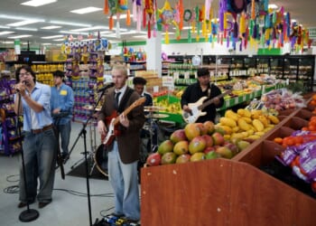 A Latino grocery store in Delaware turns its produce aisle into a music stage