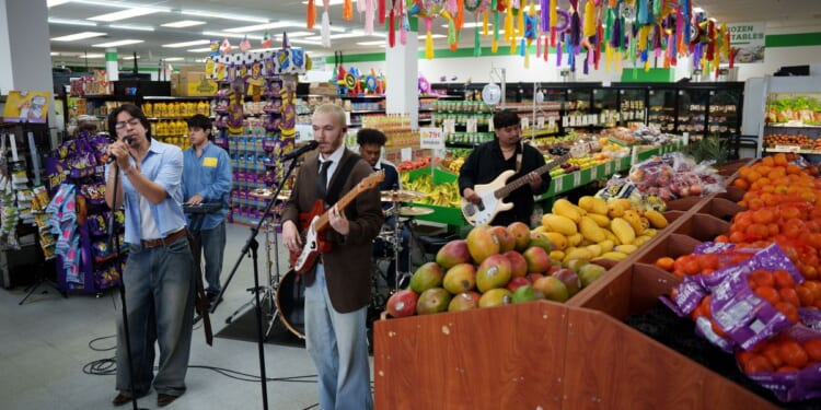 A Latino grocery store in Delaware turns its produce aisle into a music stage