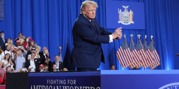 Trump rallies MAGA base in historic visit to New York battleground district