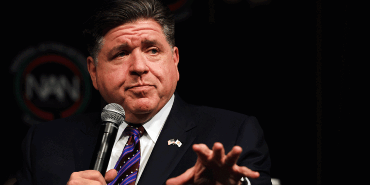 Illinois Democratic Governor JB Pritzker, a potential future presidential candidate, speaks during the National Action Network (NAN) annual convention on April 09, 2026, in New York City. The 2026 annual convention of NAN brings politicians, civil rights leaders, community advocates, and others together for four days of discussions and panels. (Photo by Spencer Platt/Getty Images)