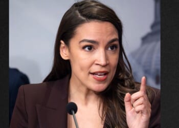 New York Rep. Alexandria Ocasio Cortez, seen in a March photo, spoke Sunday at Atlanta's Ebenezer Baptist Church, which is pastored by her fellow Democrat, Rep. Raphael Warnock.