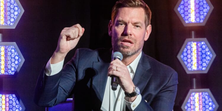 Former Representative Eric Swalwell (D-CA) speaks at the Jewish California Governor 2026 Candidate Forum on February 26, 2026.