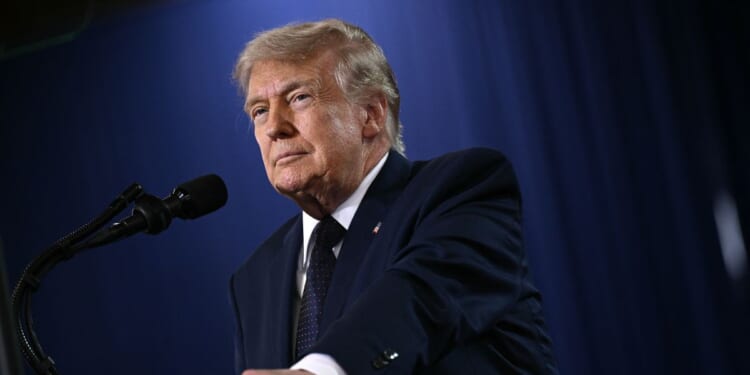 President Donald Trump delivers a speech about the economy at Rockland Community College Fieldhouse in Suffern, New York, on May 22, 2026.
