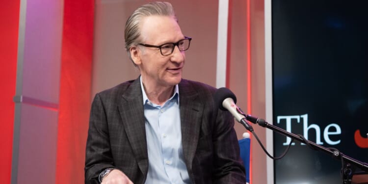 Bill Maher talks on The Megyn Kelly Show at the SiriusXM Studios in New York City on May 20, 2024.