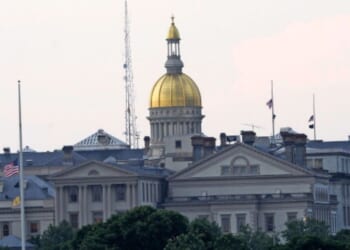 The New Jersey State Capitol can be seen from afar on June 24, 2013 in Trenton.