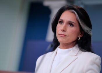Director of National Intelligence Tulsi Gabbard talks to reporters in the Brady Press Briefing Room at the White House on July 23, 2025, in Washington, D.C.
