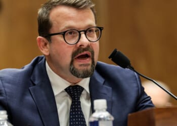 James Erdman III testifies to the Senate Homeland Security Committee on May 13, 2026.