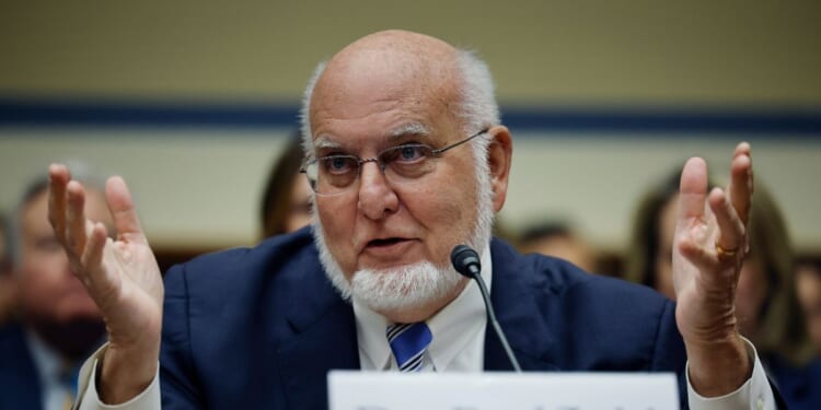 Dr. Robert Redfield, former director of the U.S. Centers for Disease Control and Prevention under former President Donald Trump, testifies before the House Select Subcommittee on the Coronavirus Pandemic in the Rayburn House Office Building on Capitol Hill on March 8, 2023, in Washington, D.C.