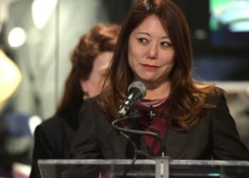 California State Treasurer Fiona Ma speaks at the opening night of The Hollywood Museum’s Black History Month exhibit “This Joint is Jumpin” on February 20, 2025.