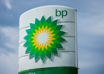 A BP fuel sign is seen on Sept. 12, 2023, in Marietta, Georgia.