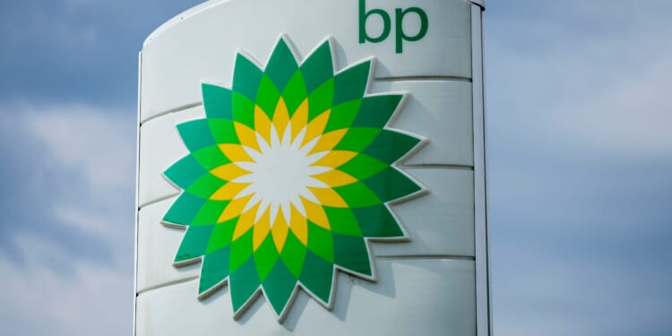 A BP fuel sign is seen on Sept. 12, 2023, in Marietta, Georgia.