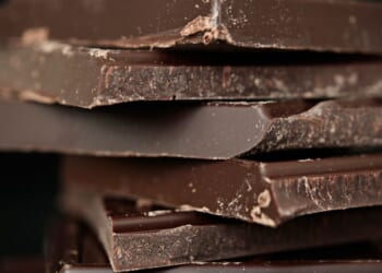 A close-up shot of chocolate bars.