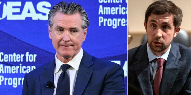 The Manhattan Institute's Christopher Rufo, right, said fraud has become rampant in Gov. Gavin Newsom's California.