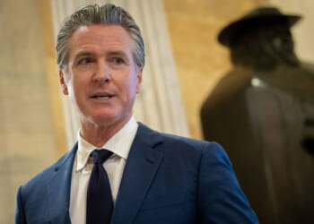 Governor Gavin Newsom (D-CA) speaks to reporters inside the U.S. Capitol in Washington, DC on May 20, 2026.