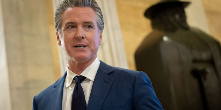 Governor Gavin Newsom (D-CA) speaks to reporters inside the U.S. Capitol in Washington, DC on May 20, 2026.
