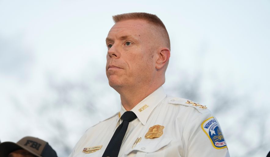 Executive Assistant Chief, Metropolitan Police Department Jeffery Carroll attends a press conference following the shooting of two National Guard soldiers near the White House Wednesday, Nov. 26, 2025, in Washington. (AP Photo/Mark Schiefelbein) ** FILE **