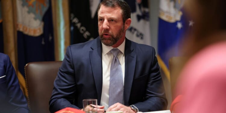 Secretary of the Department of Homeland Security Markwayne Mullin speaks during a cabinet meeting on May 27, 2026.