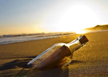 A message in a bottle.