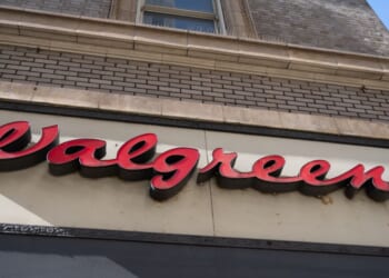 A sign on the facade of a Walgreens Pharmacy in San Francisco, California, on Jan. 22, 2026.