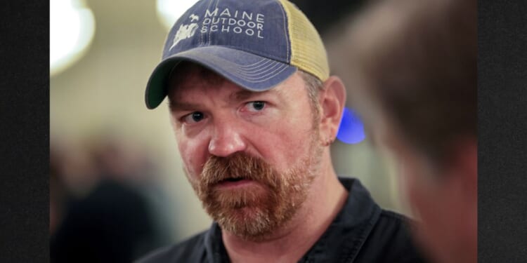 Graham Platner of Maine, who is the Democratic candidate for U.S. Senate, speaks Sunday during a campaign event at the Veterans of Foreign Wars Post 6859 in Portland, Maine.