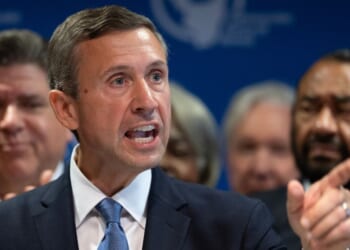 Ken Martin, chairman of the Democratic National Committee, seen in an August photo, is reportedly facing a potential mutiny in the Democratic Party ranks.