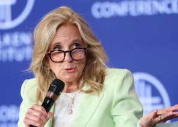 Former First Lady Jill Biden speaks during the 29th annual Milken Institute Global Conference at the Beverly Hilton in Beverly Hills, California, on May 5, 2026.