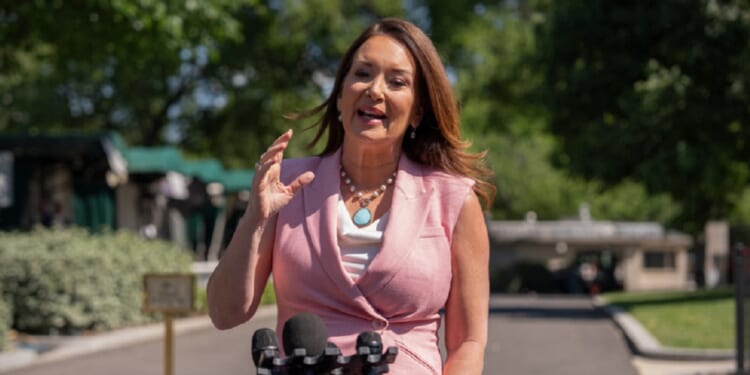 Agriculture Secretary Brooke Rollins, pictured speaking outside the White House May 8.