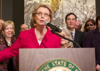 Washington state Gov. Chris Gregoire, pictured in a 2012 file photo.