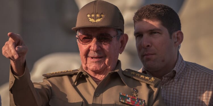 Then-Cuban President Raul Castro is pictured at a May 1. 2017, parade in Havana's Revolution Square.