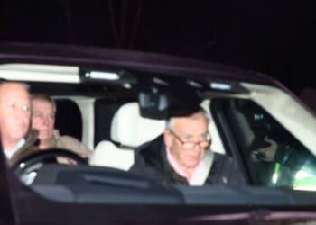 Andrew Mountbatten-Windsor is seen returning after leaving police custody, following his arrest on Feb. 19, 2026, in Sandringham, Norfolk.