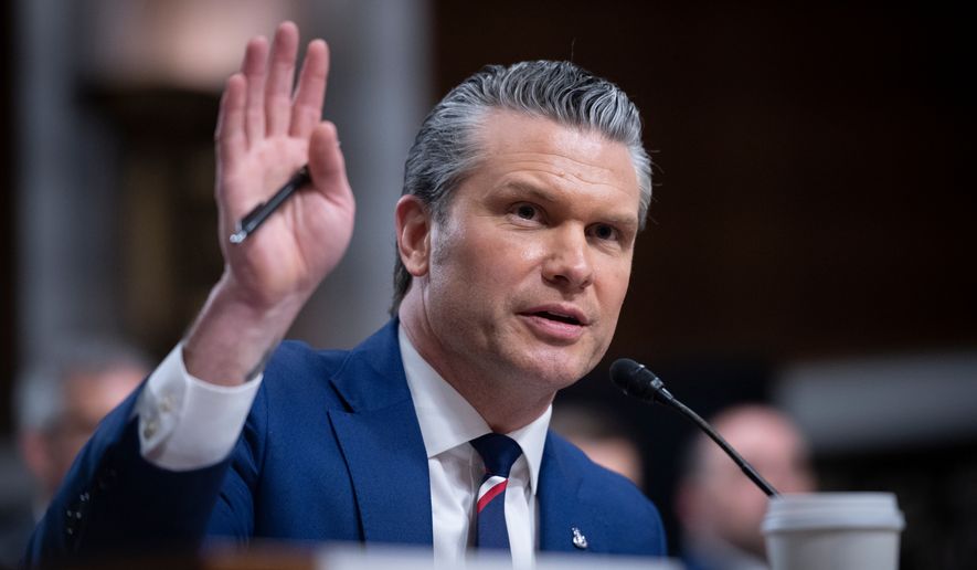 Secretary of Defense Pete Hegseth testifies before the Senate Armed Services Committee, on Capitol Hill, in Washington, Thursday, April 30, 2026. (AP Photo/Cliff Owen)