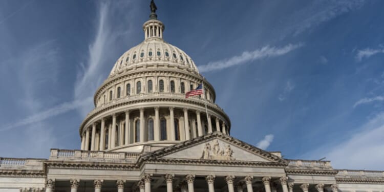 The United States Capitol Building stands in the daylight on October 27, 2024.