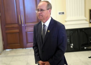 Rep. Greg Murphy, R-N.C., speaks to reporters as he leaves a House Republican Conference meeting at the Cannon House Office Building on May 20, 2026. (Kevin Dietsch/Getty Images)