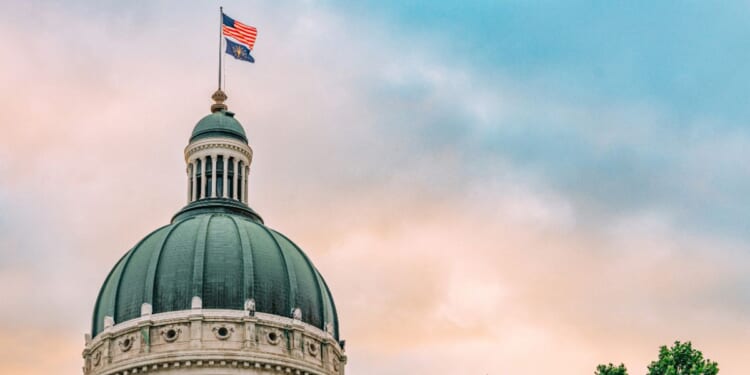 The Indiana State Capitol building in Indianapolis, Indiana.