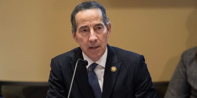 House Judiciary Committee Ranking Member Rep. Jamie Raskin speaks during a hearing on "Silencing Dissent: The First Amendment Under Attack" on Capitol Hill in Washington, D.C., on Feb. 23, 2026.