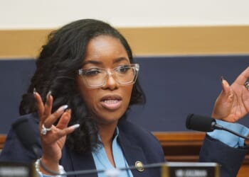 Rep. Jasmine Crockett questions former Special Counsel Jack Smith as he testifies during a hearing before the House Judiciary Committee in the Rayburn House Office Building on Capitol Hill on Jan. 22, 2026, in Washington, D.C.