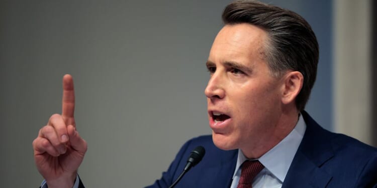 Sen. Josh Hawley speaks at a hearing in the Dirksen Senate Office Building in Washington, DC on Feb. 12, 2026.