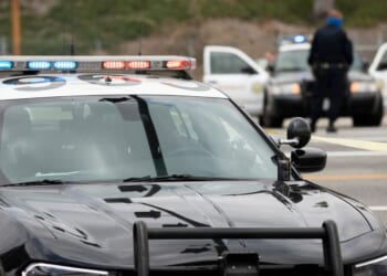 Los Angeles Police Department units respond to the scene of an incident on May 15, 2021.