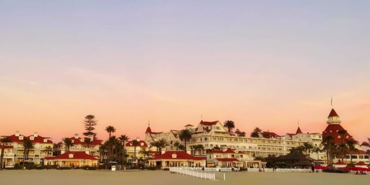 A historic beachfront hotel in the city of Coronado.