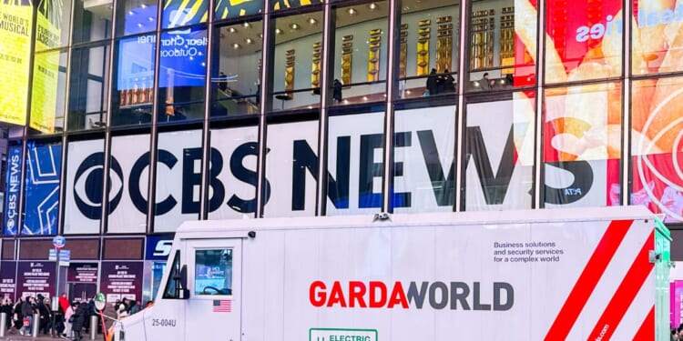 New York City, New York, USA - 23 January 2026: An armored security truck operated by Garda World parked in Times Square in midtown Manhattan on Jan. 23, 2026.